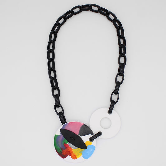 Multi-Color Chain Toggle Necklace